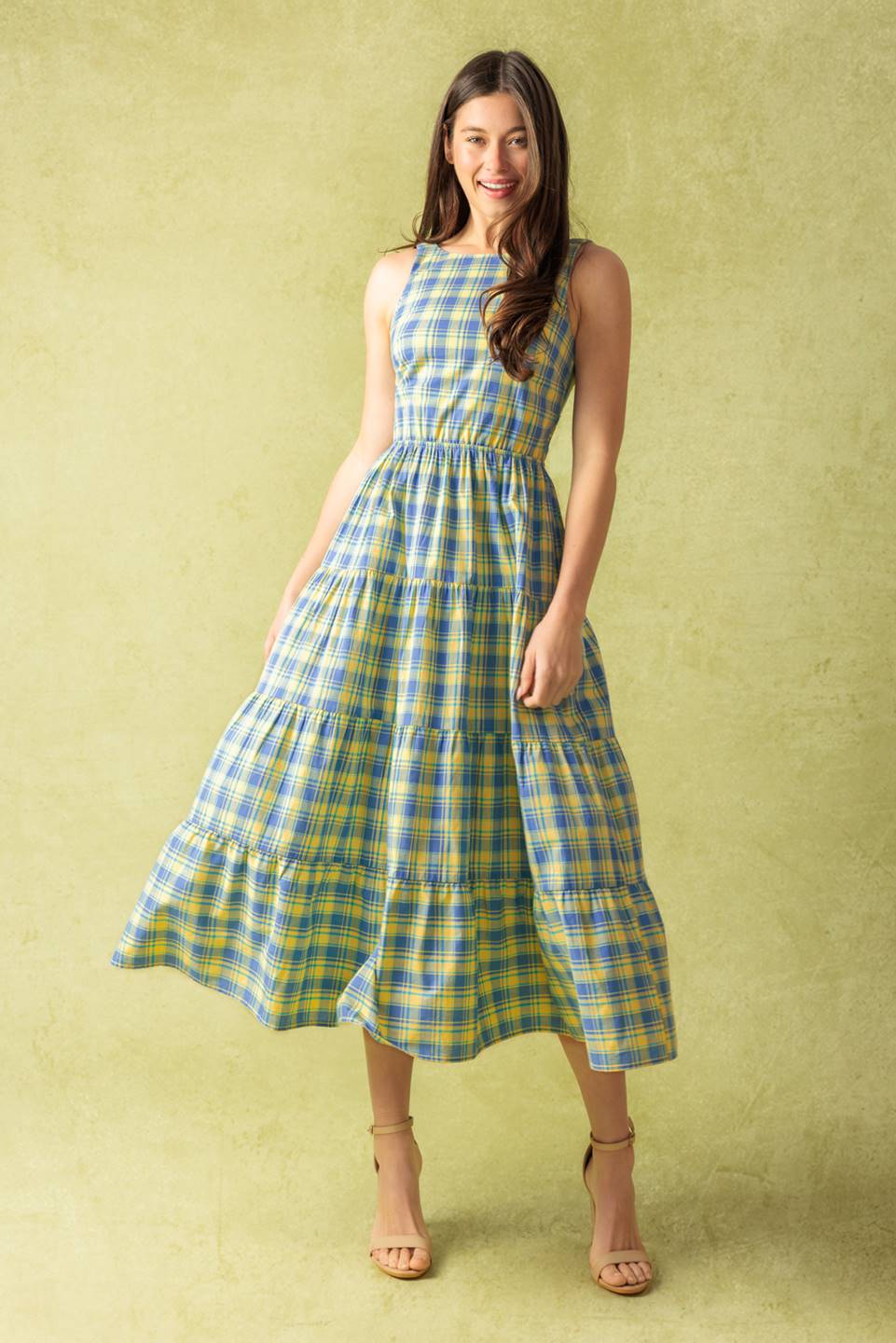 START ALL OVER WOVEN MIDI DRESS Flying Tomato